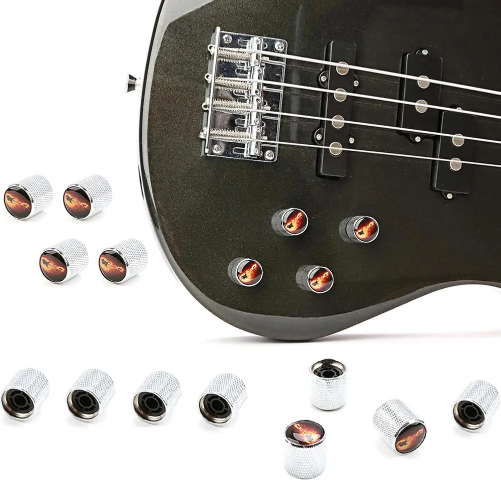 

4pcs Guitar Knobs Replacement Dome Guitar Pattern Volume Control Knobs Musical Instrument Accessories