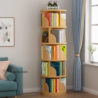rotating bookshelf 360 degree bookcase home floor shelf simple multi layer creative home student childrens picture book shelf