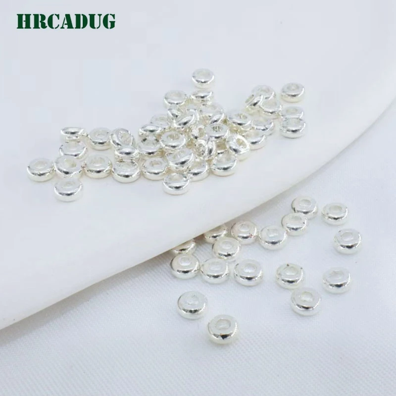 Wholesale 3/4/5/6mm Jewelry Making Beads 18K Gold Plated Flat Spacer Beads To Bracelet Jewelry Making Diy Accessories Loose Bead