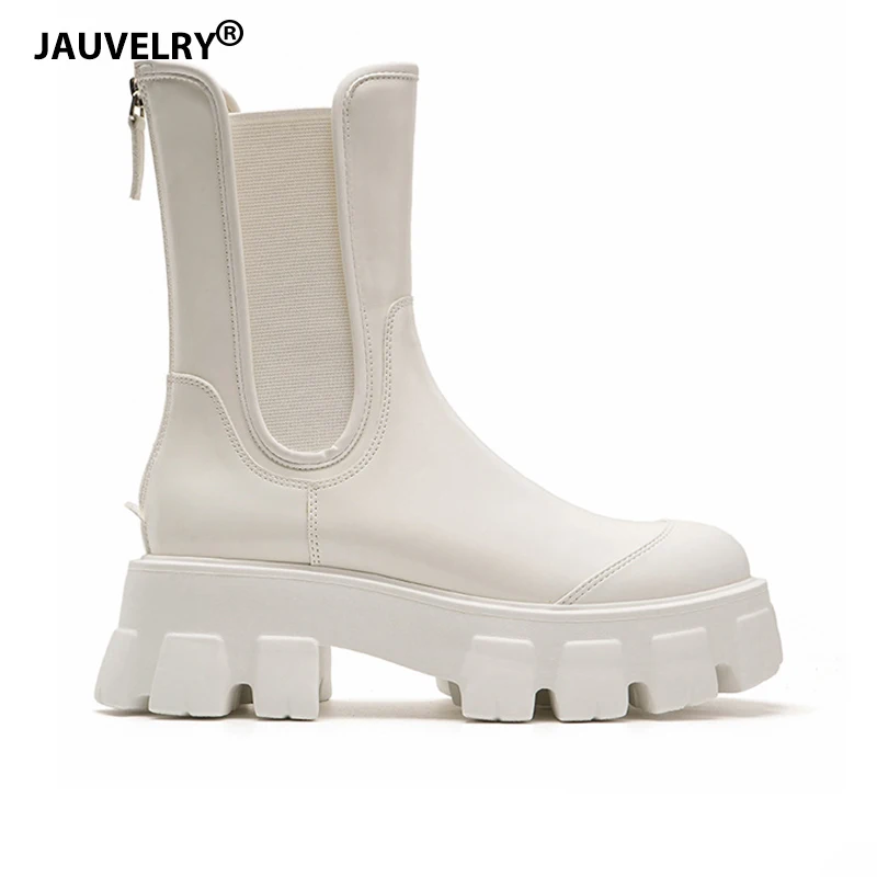 

Женские ботинки челси на платформе, ботильоны с круглым носком, на молнии сзади, на массивном каблуке, осень 2022