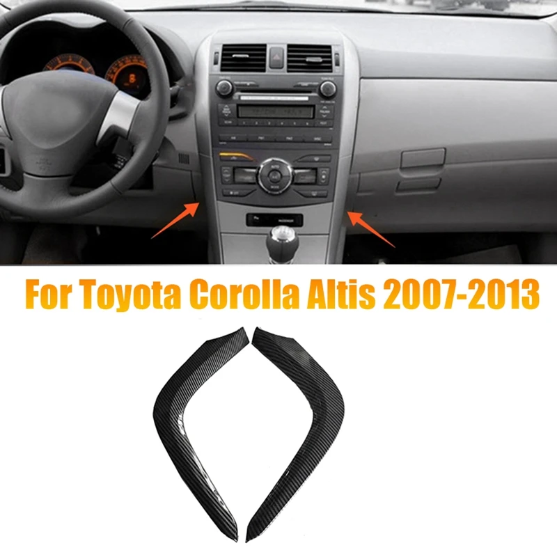 

1 Pair Dashboard For Toyota Corolla Altis 2007-2013 ABS Carbon Fibre Consoles Outlets Lower Trim