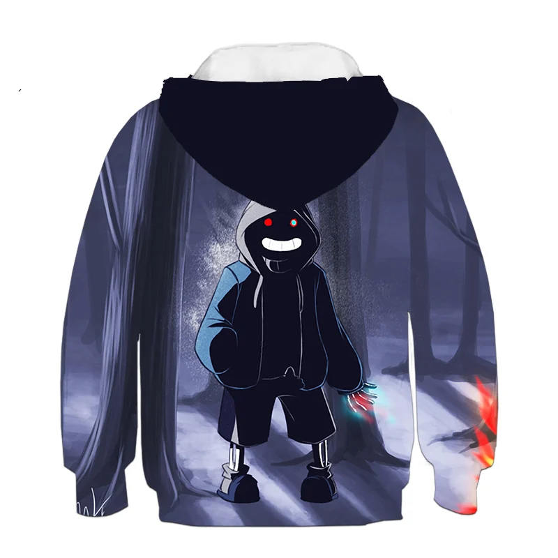 Топы для подростков толстовки с 3D принтом Undertale Sans Модный свитшот длинным рукавом