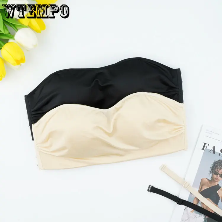 

Бюстгальтер пуш-ап женский без бретелек, однотонный Бралетт без косточек, регулируемый, с открытой спиной, невидимый, однотонный