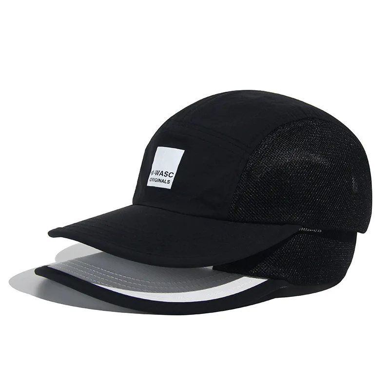 2023 Japanese Fast Dry 5 Panel Baseball Cap Men Women Korea Gorro Con Orejas Que Se Mueven Gold Trucker Mesh Snapback Hats images - 6