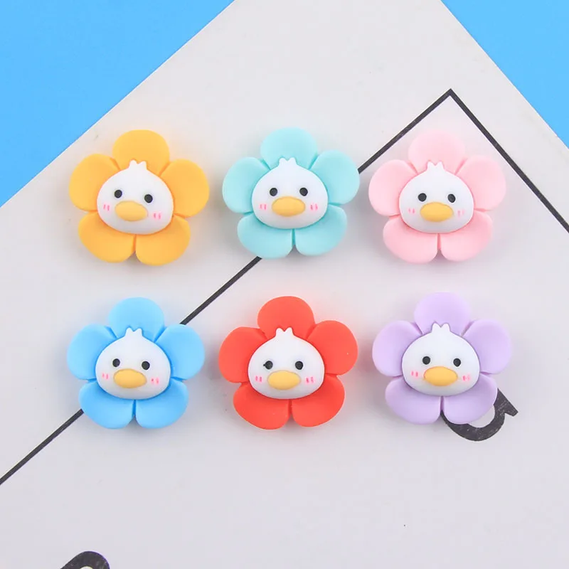 

Cartoon Flowers Duck Resin Cabcohon Flatbacks Scrapbooking Kawaii Cabochons DIY Embellishments Hair Accessories
