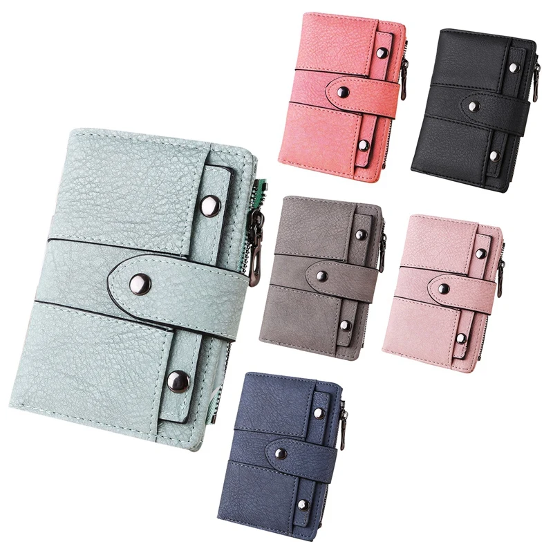 

Ladies Wallet PU Leather Zipper Coin Purse Clutch Small Mini Card Case Short Wallet Coin ID Credit Card PU Handbag