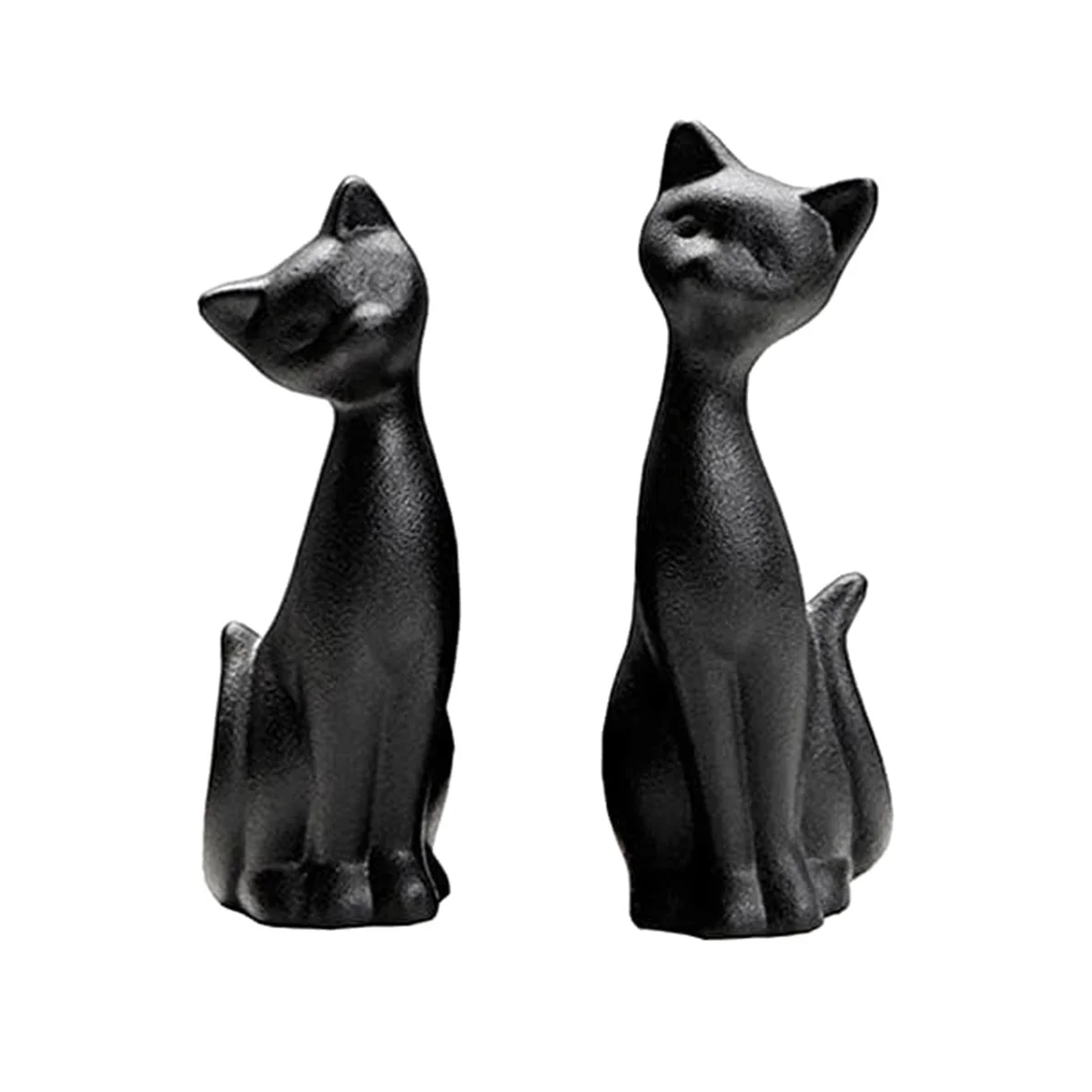 

Black Figurine Couple Ceramic Animal Abstract Sculpture Ornament Living Room Decorations Crafts 2Pcs