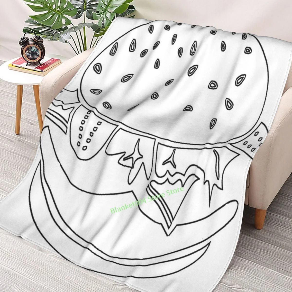 

Burger II - Outline Throw Blanket 3D printed sofa bedroom decorative blanket children adult Christmas gift