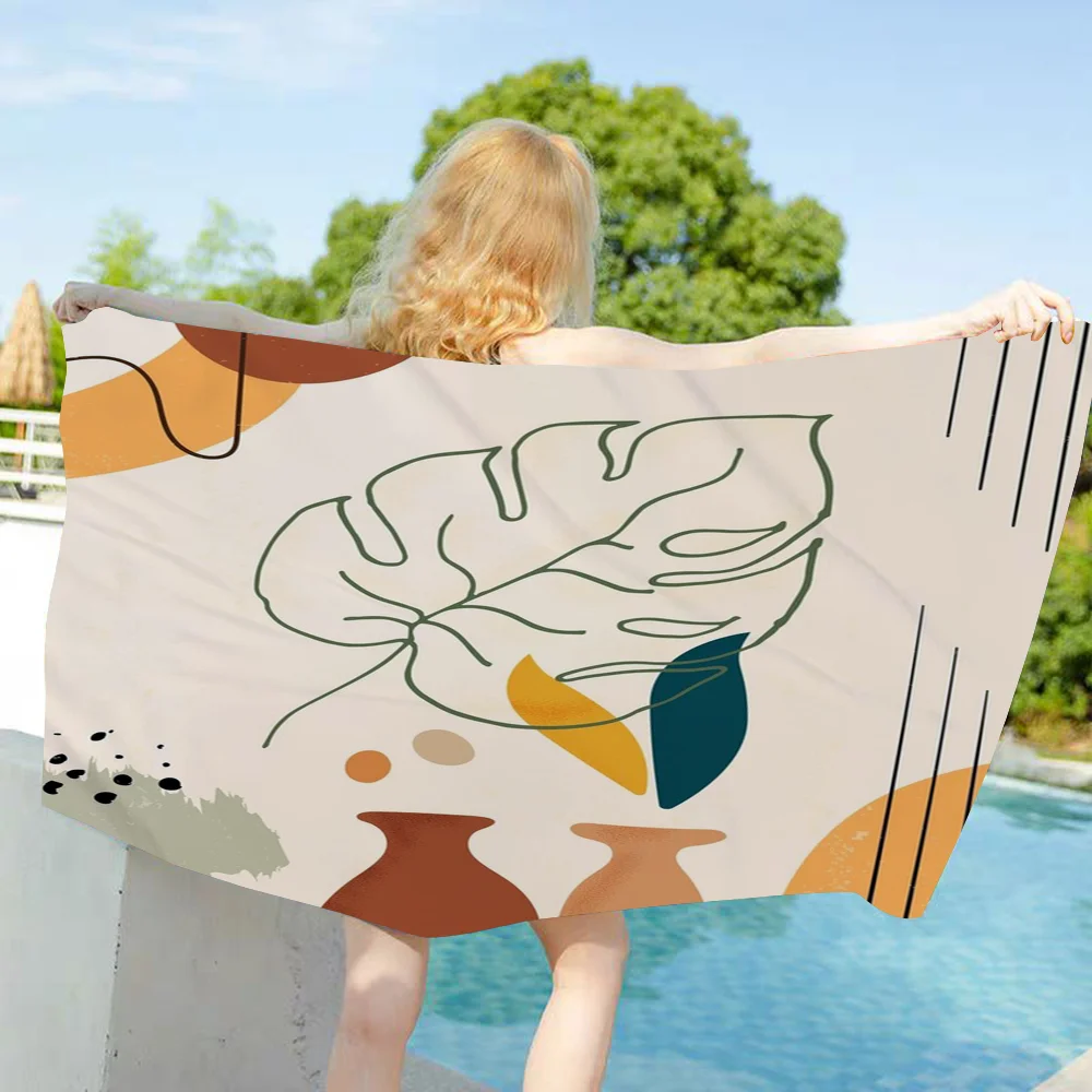 1 Шт. Быстросохнущее Пляжное Полотенце Из Микрофибры С Абстрактным Рисунком