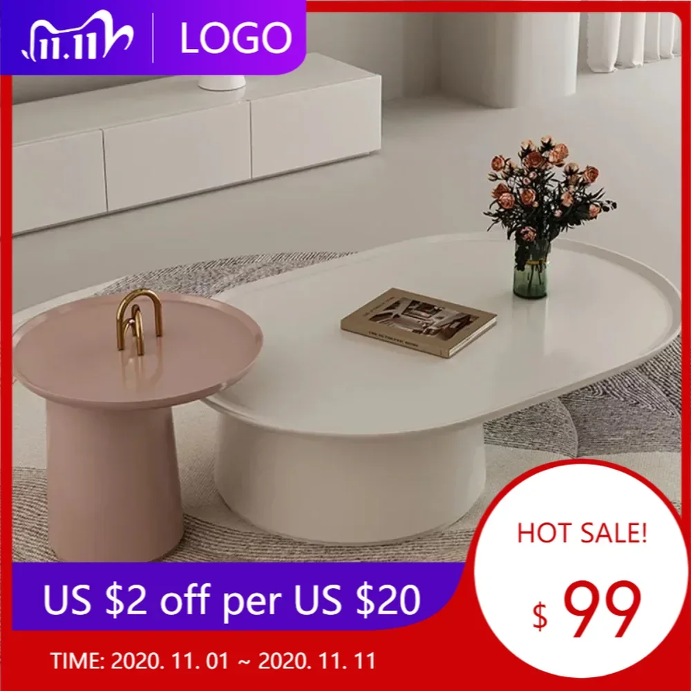 

Tray Nordic Side Table Modern Design Large Aesthetic Oval Sofa Coffee Tables Low Japanese Breakfast Table Basse Home Decoration