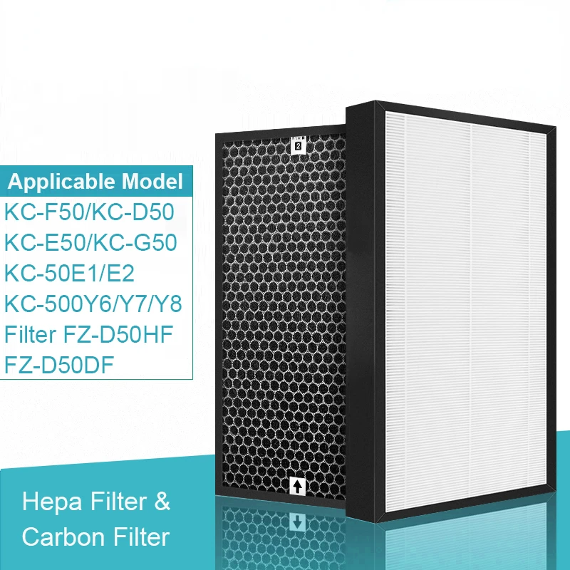

Sharp Air Purifier FZ-D50HF FZ-D50DF HEPA Carbon Filter for KC-F50 KC-D50 KC-E50 KC-G50 KC-50E1/E2 KC-500Y6/Y7/Y8