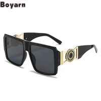 boyarn 2022 new box sunglasses steampunk personality brand net red ins same glasses versatile flat top sunglasses women