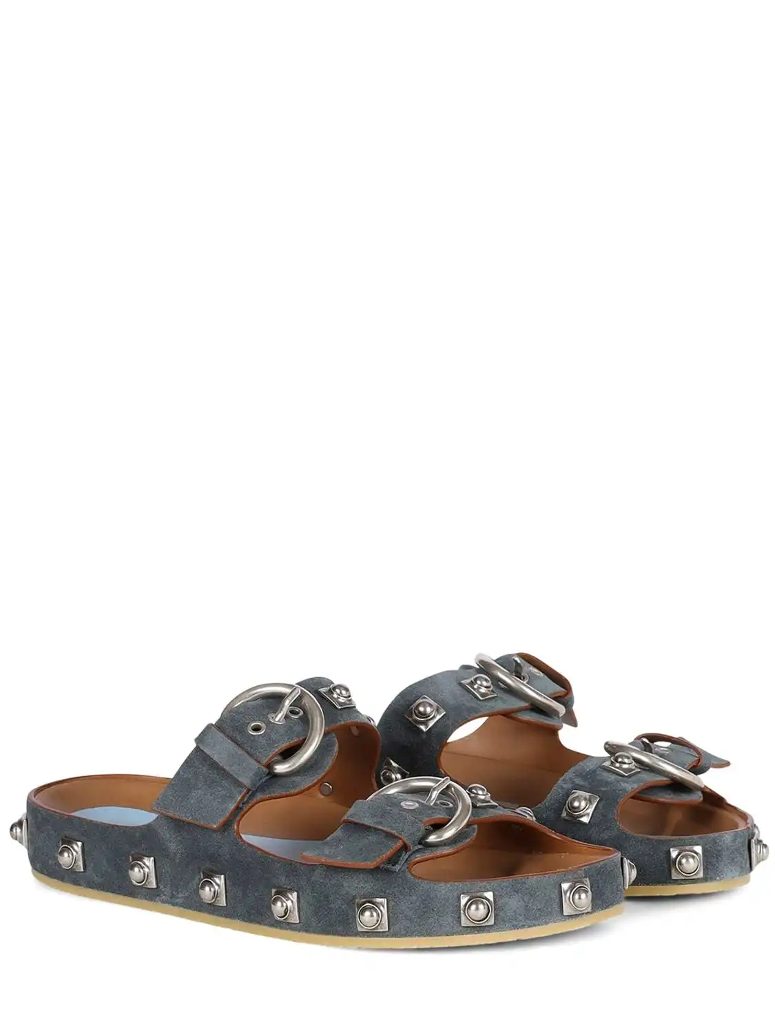 Fashion Studs Buckles Open Toe Flat Shoes Black Rivet Sandals Outdoor Female Summer Slingback Slippers Luxury Shoes For Women