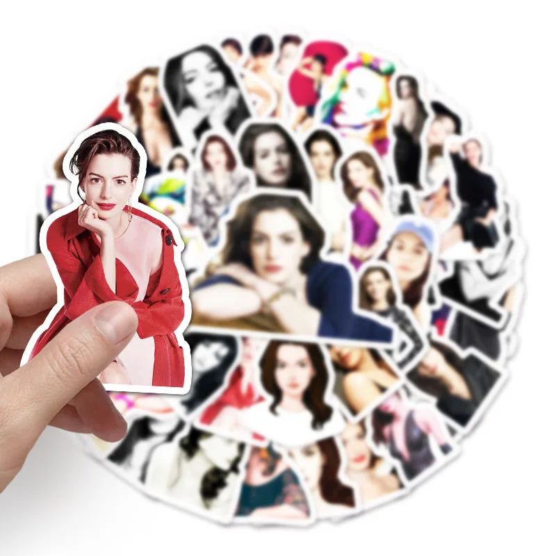 

50PCS Annes Hathaway Stickers Luggage Trunk Hard Hat Stationery Notebook Phone Helmet Car Graffiti Stationery Sticker Toys Gift