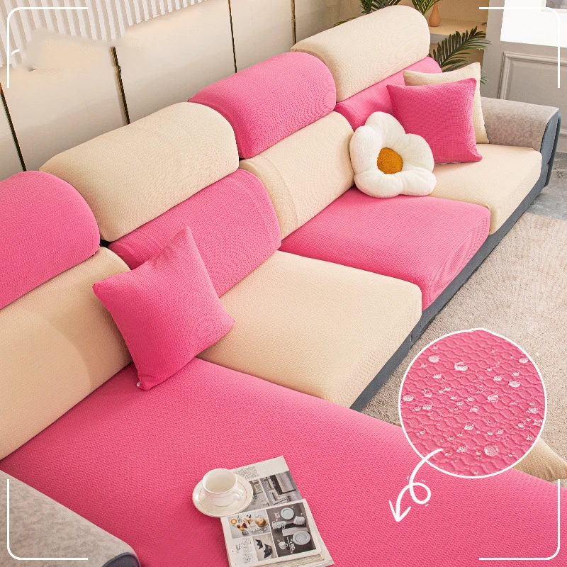 

Solid Color Home Living Room Sofa Seat Cushion Mattress Cover Slightly Water Repellent Sectional Corner Couch Protect Slipcover