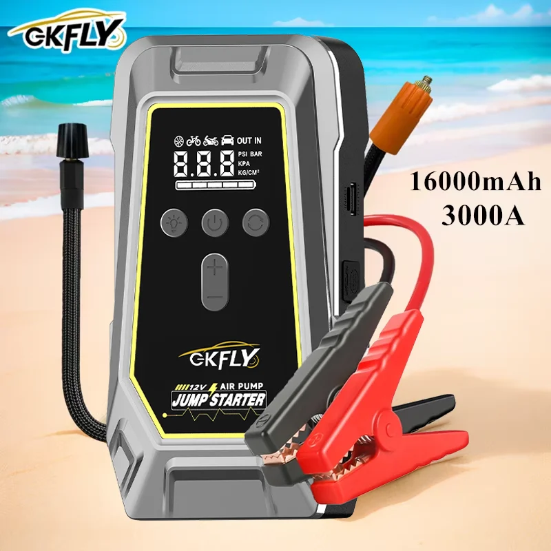

GKFLY 3000A Высокомощный автомобильный стартер, устройство аварийного запуска, внешний аккумулятор, автомобильный аккумулятор, зарядный усилитель для бензина, дизельного топлива