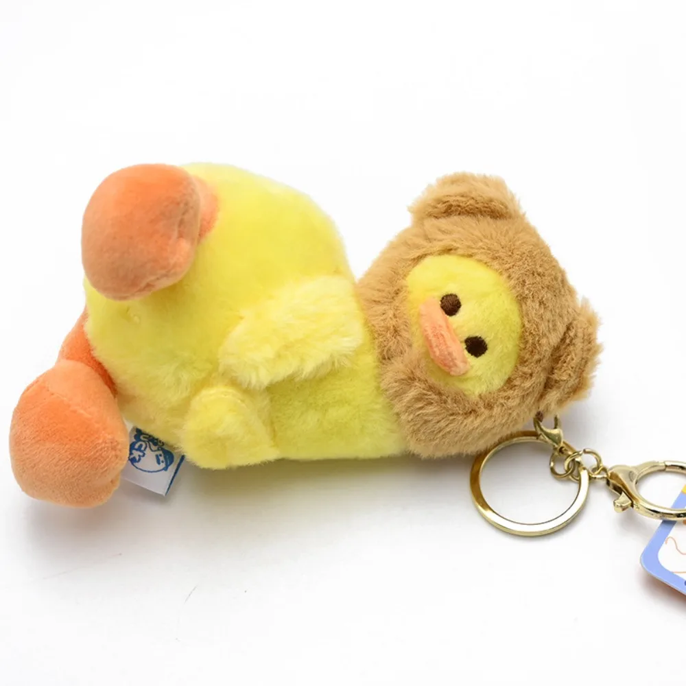 Net Red Funny Keychain Crooked Head Duck Plush Toy Key Chain Cute Duck Bag Pendant Hanging Keyring For Women Birthday Gift images - 6
