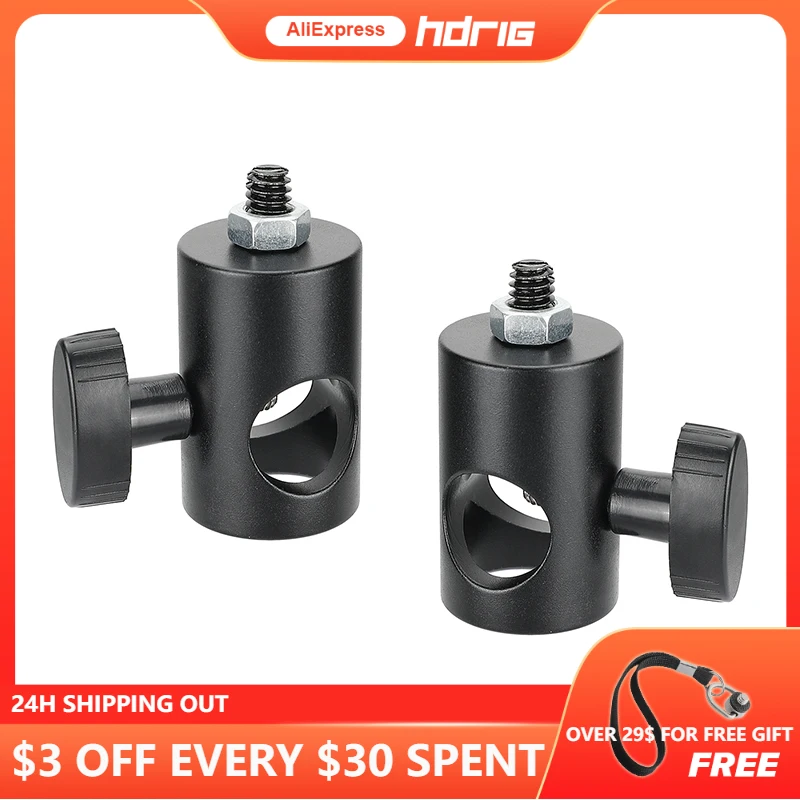 

HDRIG 16mm Light Stand Head Mount Rod Holder With 1/4"-20 Thread Screw Adapter (2 Pieces)