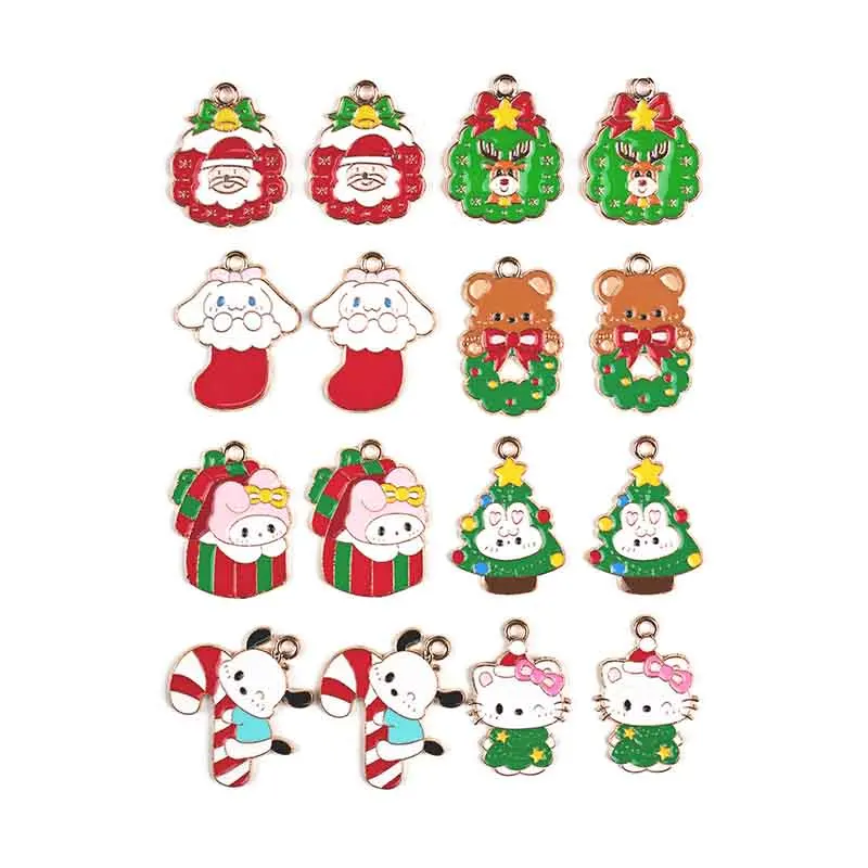 

Kawaii Sanrio Christmas Tree Pendant Anime Figure Hello Kittys Cinnamoroll My Melody Pochacco Alloy Jewelry Accessories Gift