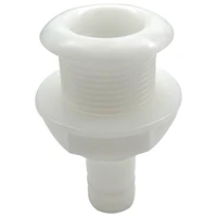 boat white plastic thru hull fitting connector for 34 inch 19mm hose boat drain bilge pump plumbing fittings