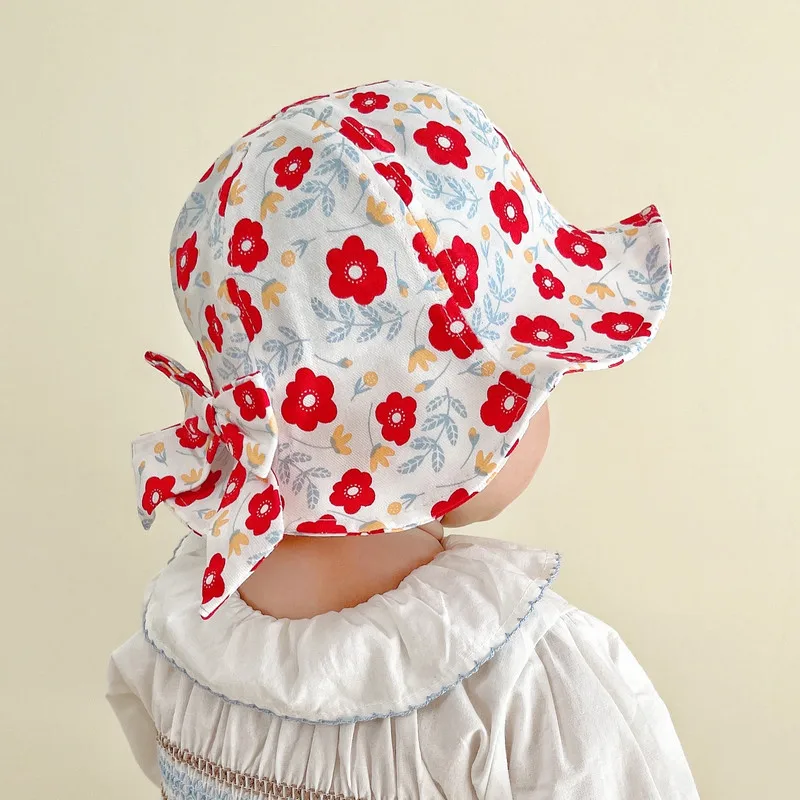 

Защитная шапка с бантом для новорожденных, ветрозащитная шапка с цветочным принтом, нескользящая декоративная шапка для бассейна для малыш...