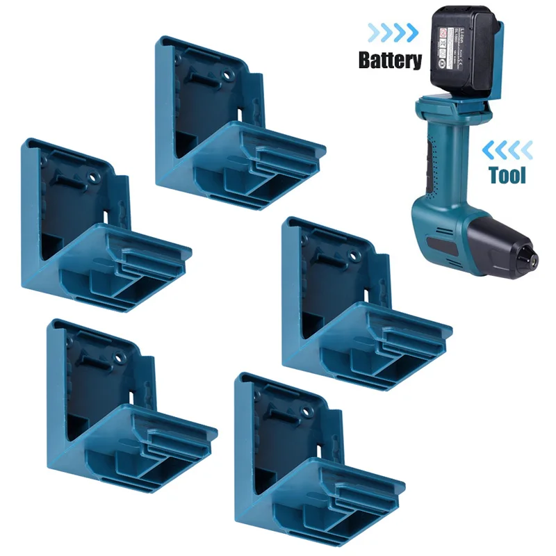 5PCS 2-in-1 Power Tool Holder Battery Mount Hanger Stand for