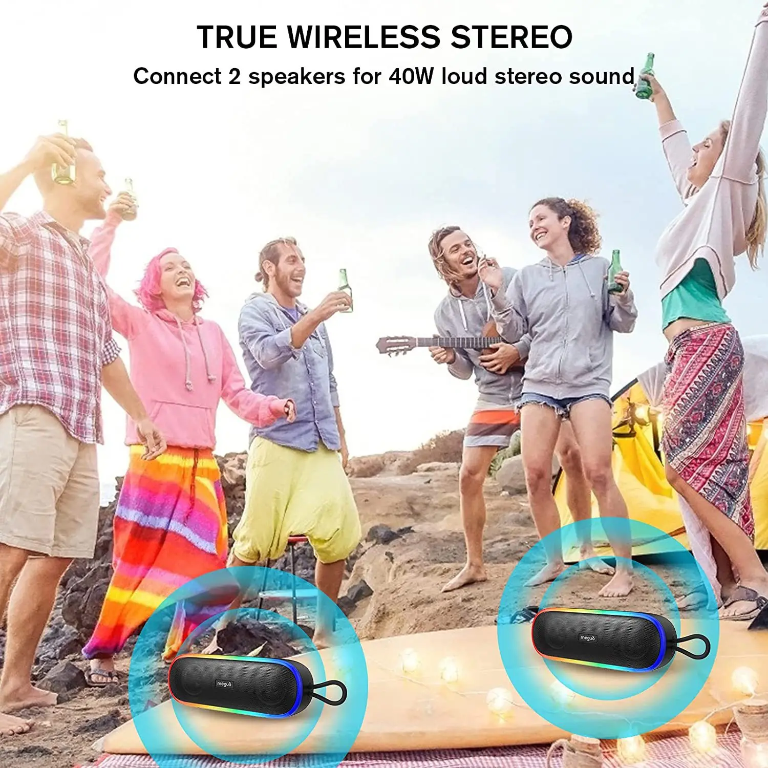 40 Вт TWS телефон аудитория высокой мощности Bluetooth колонки тяжелый бас сабвуфер