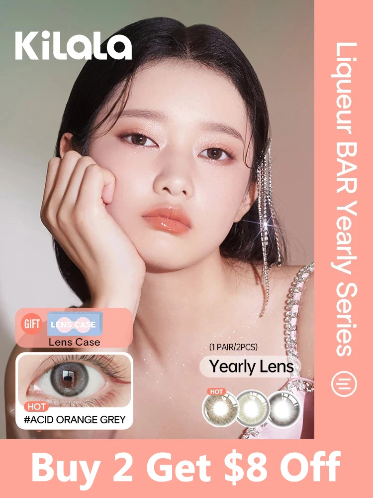 

KILALA Color Contact Lenses Yearly Lens (1 Pair/2PCS) Natural Daily Use Lenses for Vision Diopter Correction With Degree0 to -10