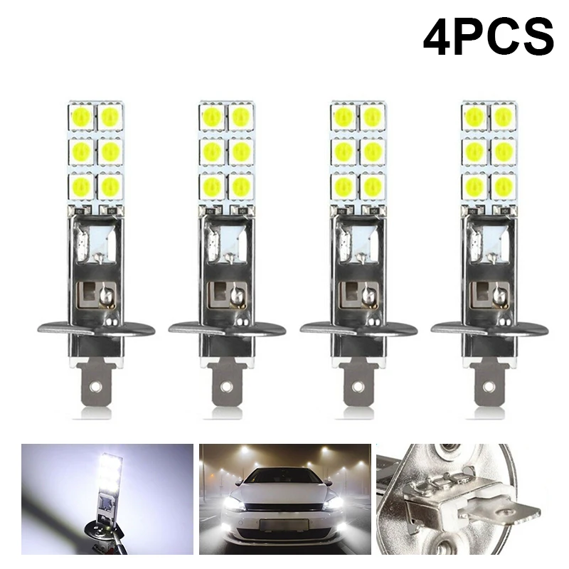 

4Pcs H1-12SMD-5050 Chip High-Brightness Fog Lamp Canbus LED Backup Reverse Light Automobile General Anti-Fog Lamp