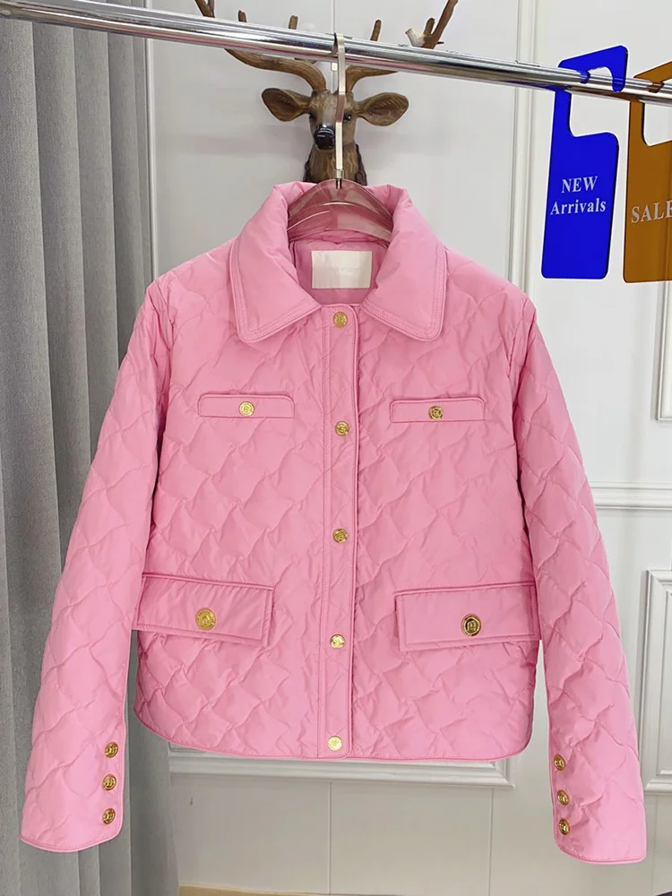 

2023 Autumn Ultra Light Warm Casual Coat Parka Female Puffer Jacket Women Vintage Small Fragrance Parka Warm Short Coat Outwear