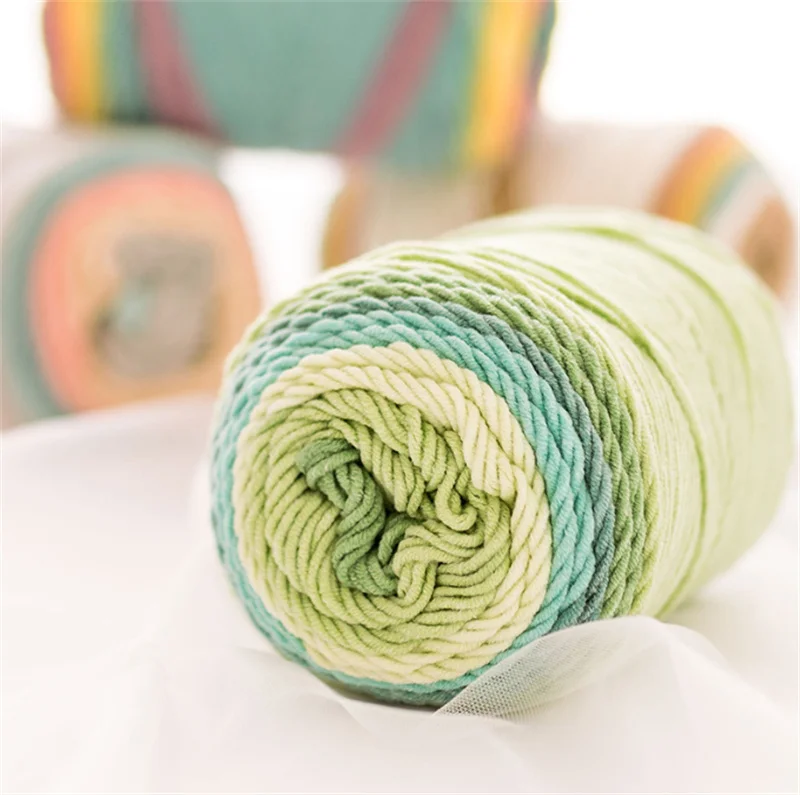 5 шт. x 193 г Радужная пряжа нитей сегментная окрашенная ручной работы для вязания