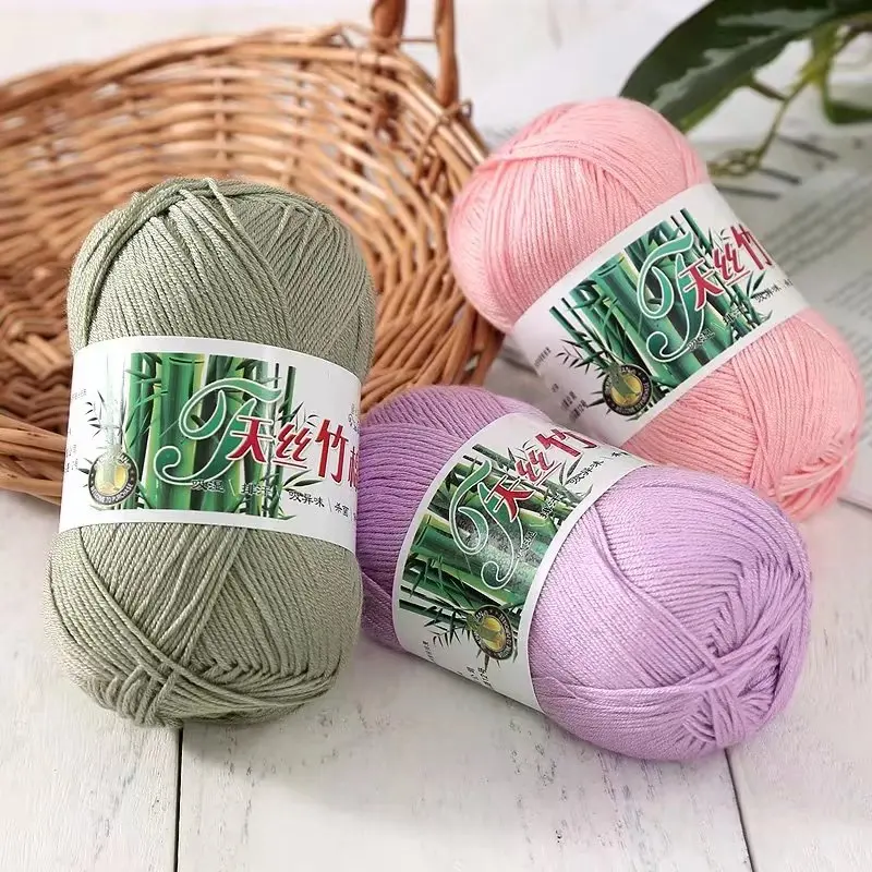 

50g/Ball Bamboo Yarn Hand Knitting Autumn Winter Soft Crochet Wool Bamboo Yarn Baby Clothes Scarf Thread for Sweater Hat