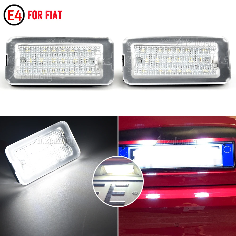 Фото 2 шт. светодиодный светильник номерного знака для Fiat 500 Abarth 500 500C 695 595 6000K ксеноновый белый высокая яркость освещения номерного знака без ошибки №1