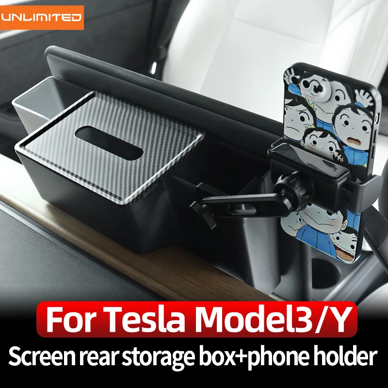 

Автомобильная полипропиленовая коробка для салфеток Tesla Model 3, модель Y, бумажная коробка для полотенец, задний экран, фотодержатель, аксессуары для украшения интерьера