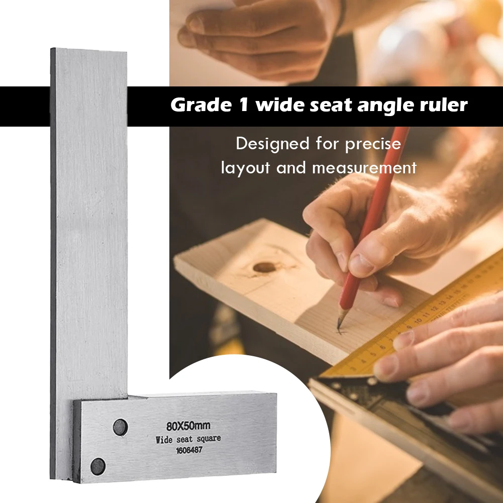 

90 Degree Angle Ruler Woodworking Right Angle Protractor Hardening of Precision Steel for Engineers Measure Inclinometer