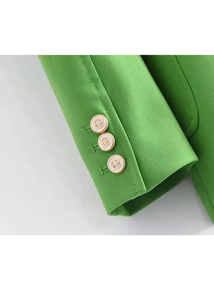 NEW2022 spring jacket 2022 Fashion Single Breasted Slim fit Blazer Coat Long Sleeve Pockets Female Outerwear +trousers suit