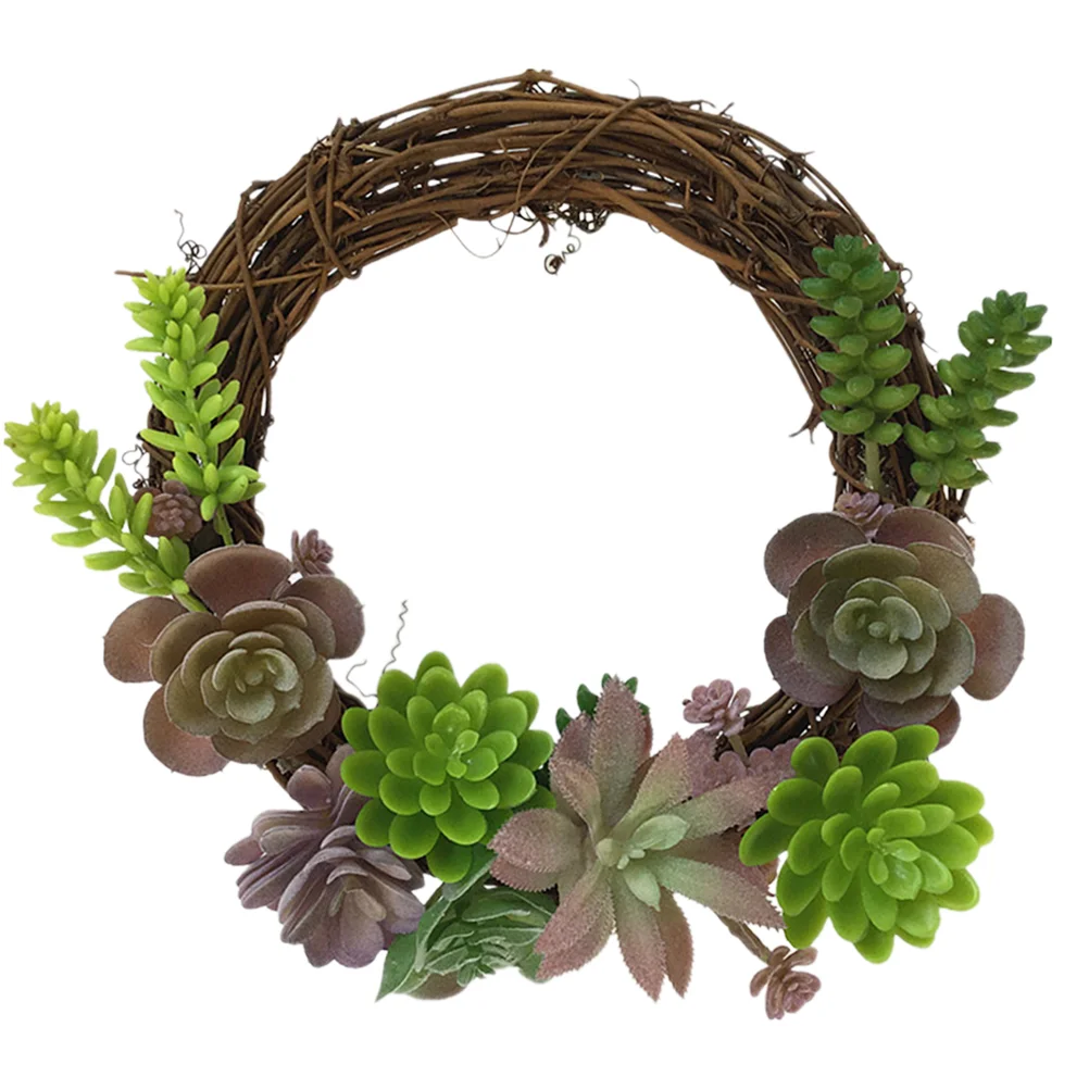 

Wreath Door Succulents Twig Ring Garland Artificial Wreaths Grapevine Spring Succulent Frontrattan Wicker Vine Dried Wooden