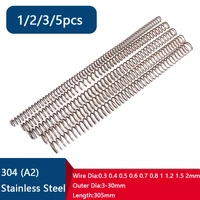 304 stainless steel compression spring 0 3 0 4 0 5 0 6 0 7 0 8 1 1 2 1 5 2mm wire dia y type 3 30mm outer dia 305mm length