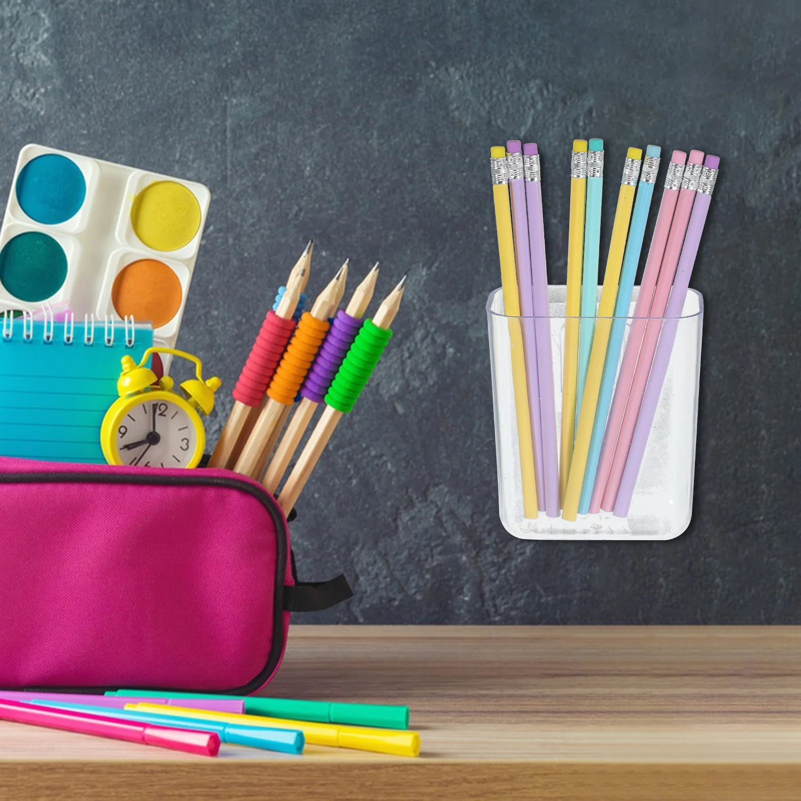 Прозрачный настольный ящик для хранения настенная полка держатель ручек