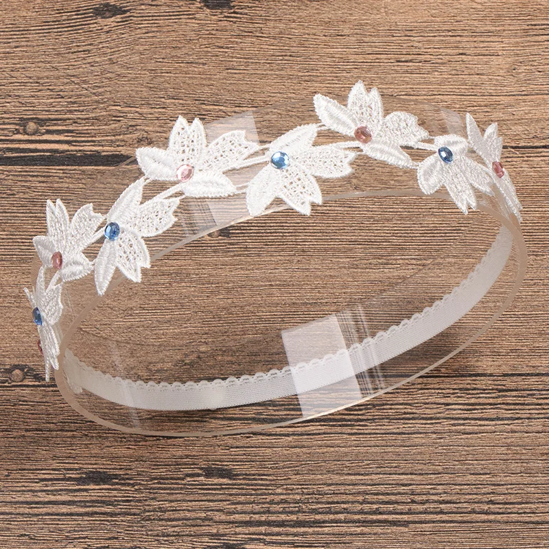 Baby Girl Headband Headwear Hairband Infant Gift Children Kids Toddler Floral Newborn Flower Lace Crown Leaf Crystal images - 6