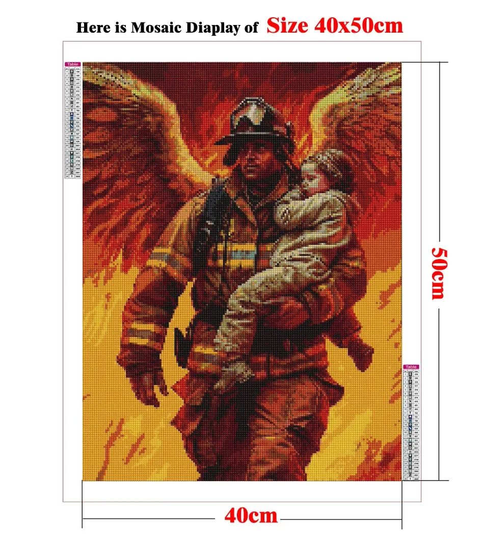 AB Drill Diy Diamond Art Strażak Nigdy nie zapomnij Malarstwo Haft krzyżykowy Pełna mozaika Flaga amerykańska Dekoracja ścienna