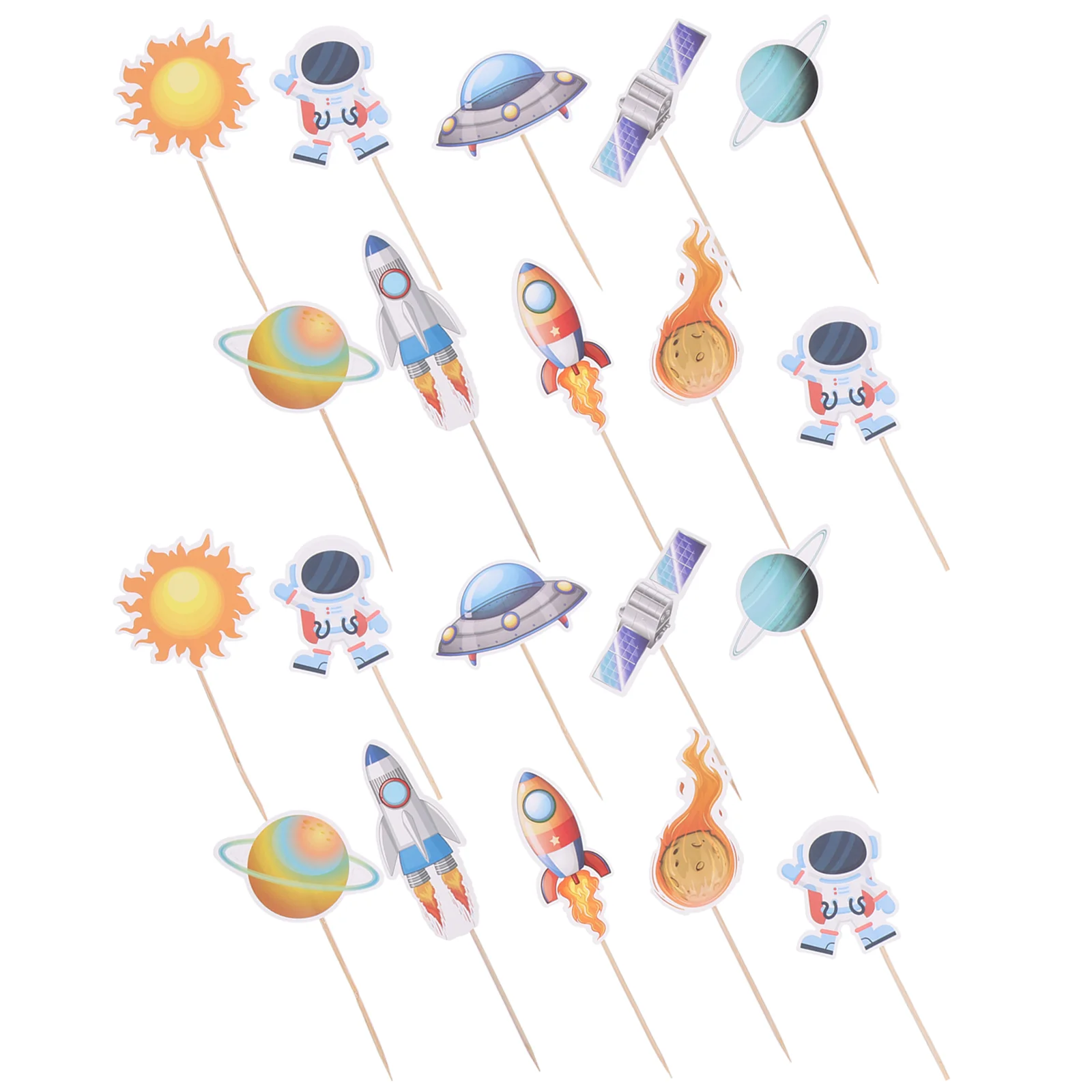

Party Astronaut Space Favorsouter Decorations Theme Cupcake Topperssupplies