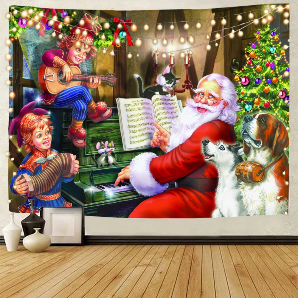 

Santa Claus background decoration tapestry christmas party decoration tapestry christmas home back decoration tapestry tapestry