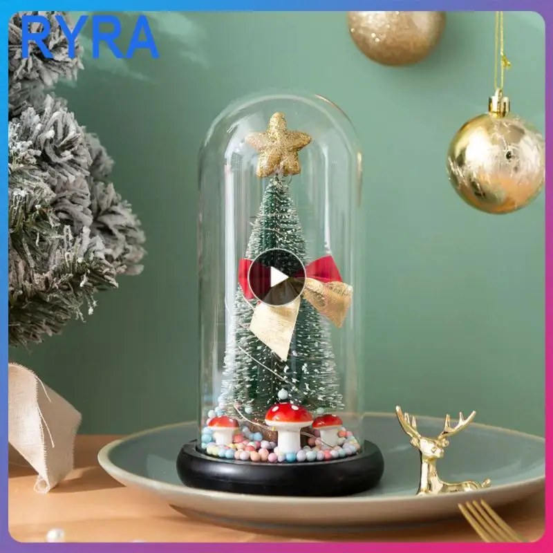 

Christmas Tree Glass Dome Display 3D Lamp USB Night Light Led Craft Glass Sphere Home Office Table Decor Lamp Gift