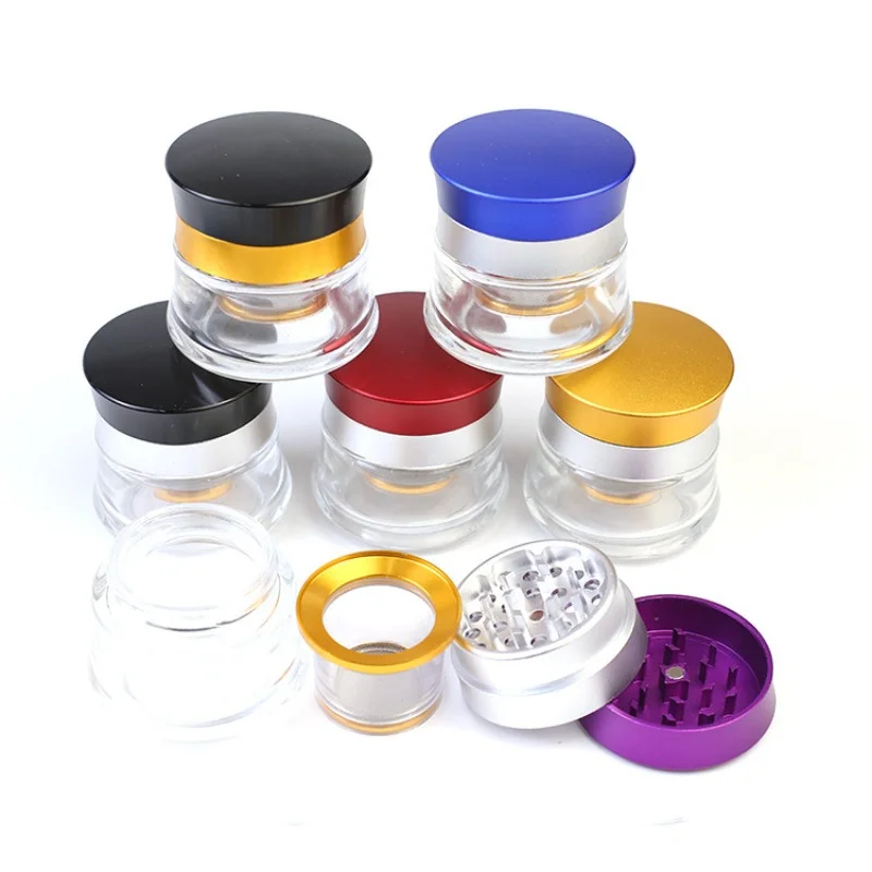

DPAG044 63mm 4 parts Aluminum grinders with Glass Clear Bottom