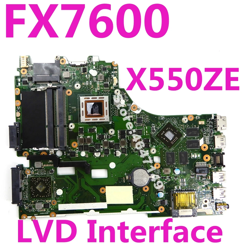 

X550ZE FX7600 CPU Mainboard For ASUS X550ZA X550ZE X550Z X550 K550Z X555Z VM590Z Laptop Motherboard USB 3.0 100% Tested