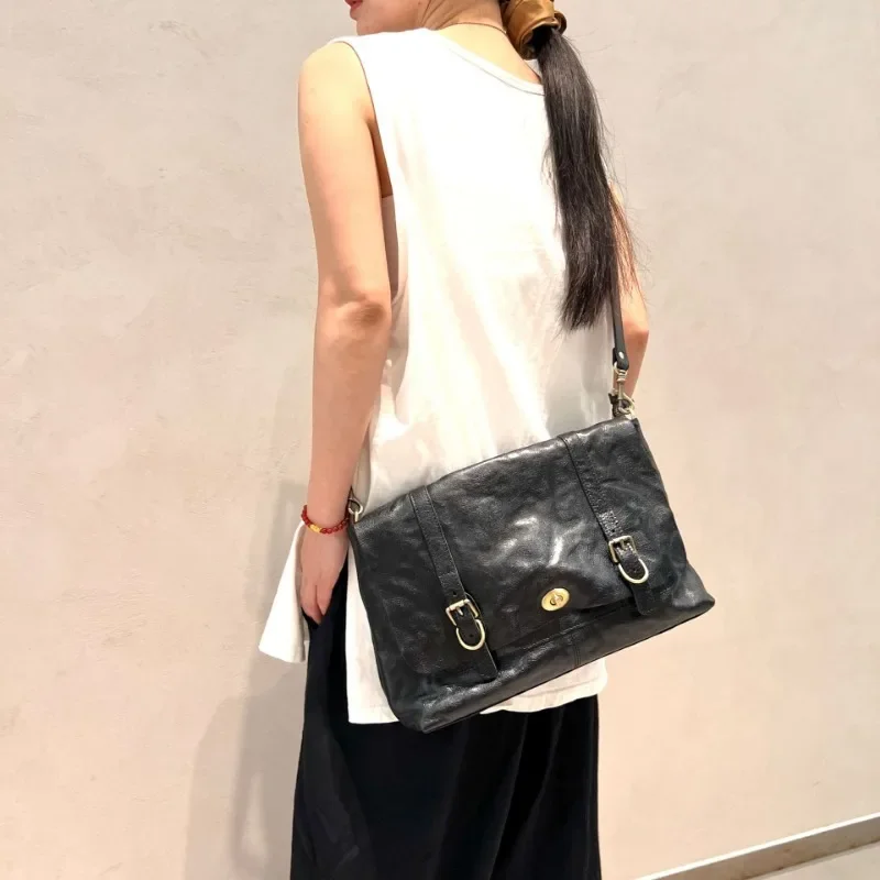 Высококачественная винтажная сумка ручной работы из натуральной кожи складная