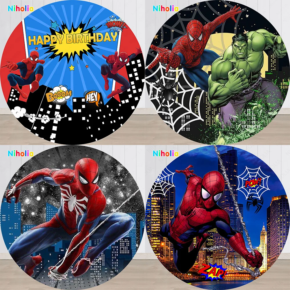 Фон для фотосъемки с изображением супергероев Марвел украшение детского дня