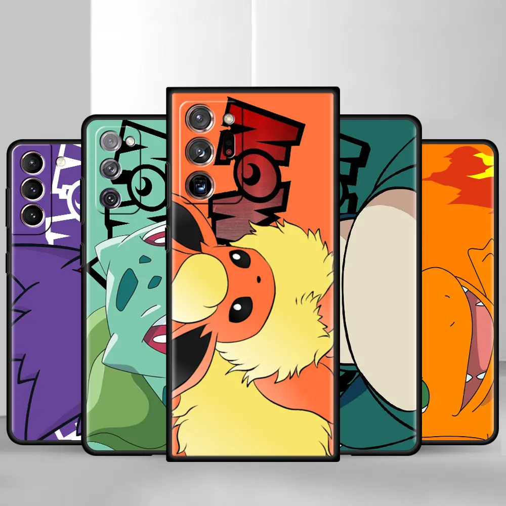 

Funny Pikachu Pokemon Case For Samsung Galaxy S21 S20 S22 ultra FE 5G S10 S8 S9 S21 plus s10e for Note 20 10 9 Fundas Cover