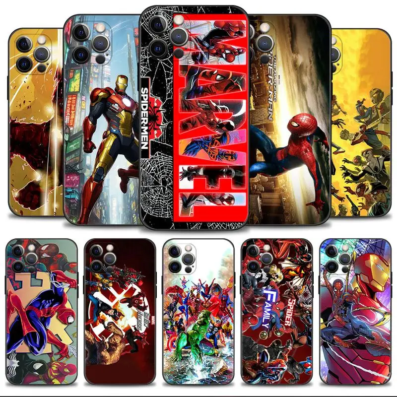 Marvel LOGO Hero Iron Man Phone Case For Apple iPhone 14 13 12 11 Pro Max 13 12 Mini XS Max XR X 7 8 6 6S Plus Cover Shell